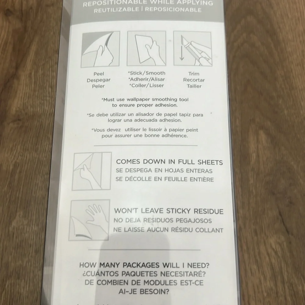 Peel and Stick White Barnwood Removable Wallpaper 20.5in x 16.5ft Lot of 2 Rolls